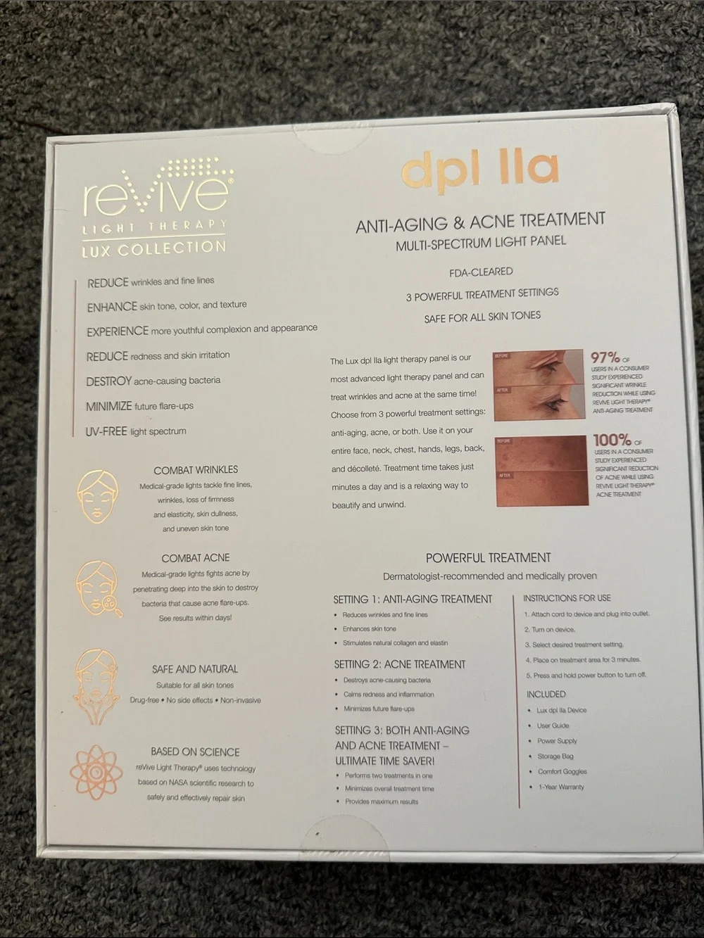 Revive Light Therapy Lux DPL LLA Anti-Aging & Acne Light Panel